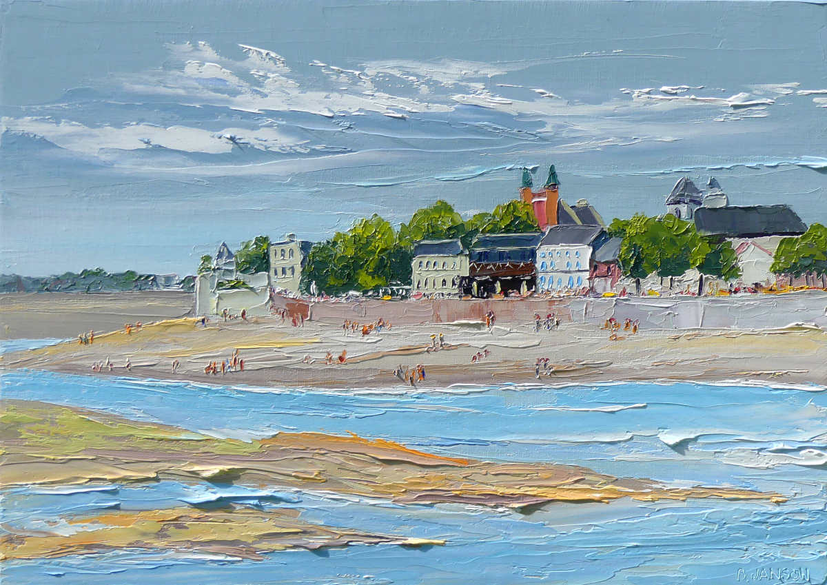 Le Crotoy small French Harbour painted by a French artist painter