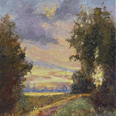 modern artwork gallery oil on canvas on the subject of sunsets