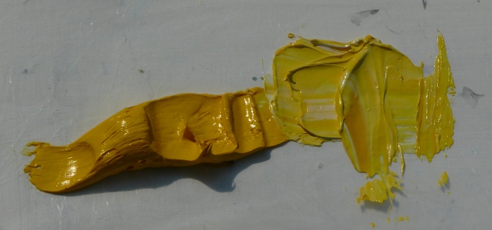 a sample of painting knife colour yellow